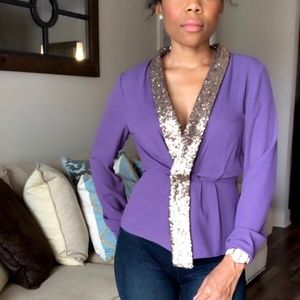 NEW Purple w/ Sequins Blazer Sz S